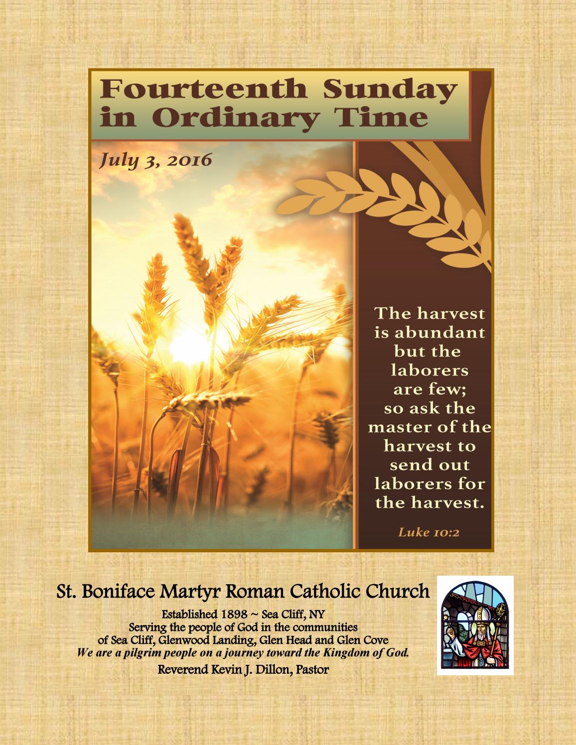 St. Boniface Martyr Parish Bulletin July 3, 2016 by Robert P. Lynch Issuu