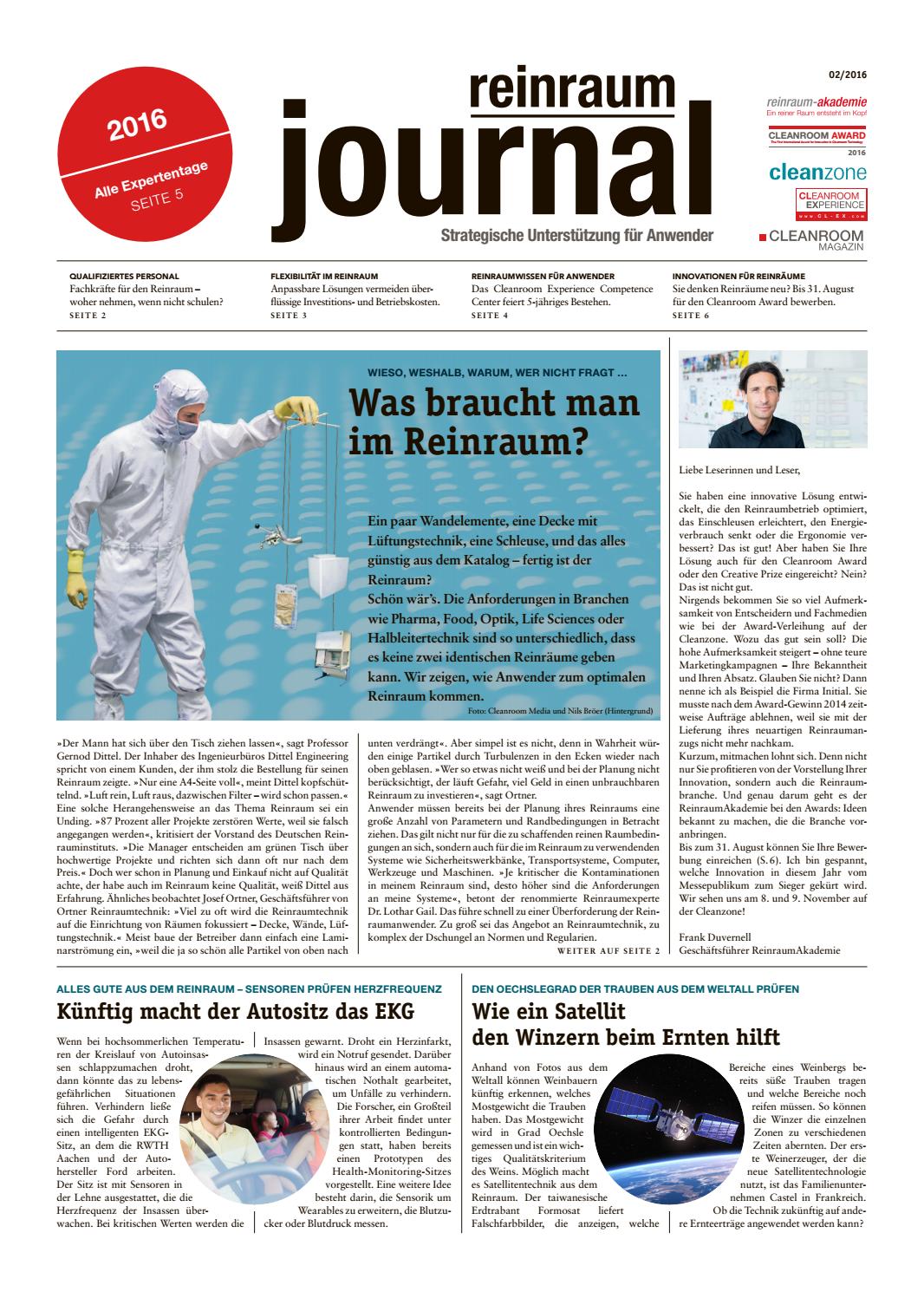 reinraum journal 022016 by Cleanroom Future Issuu