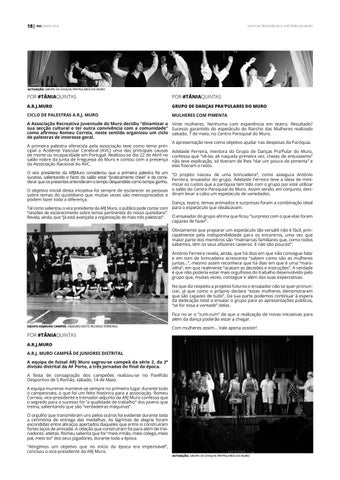 Boletim informativo da Junta 德文 Freguesia 德文 S. Cristóvão do Muro - Ed.3 第 18 页