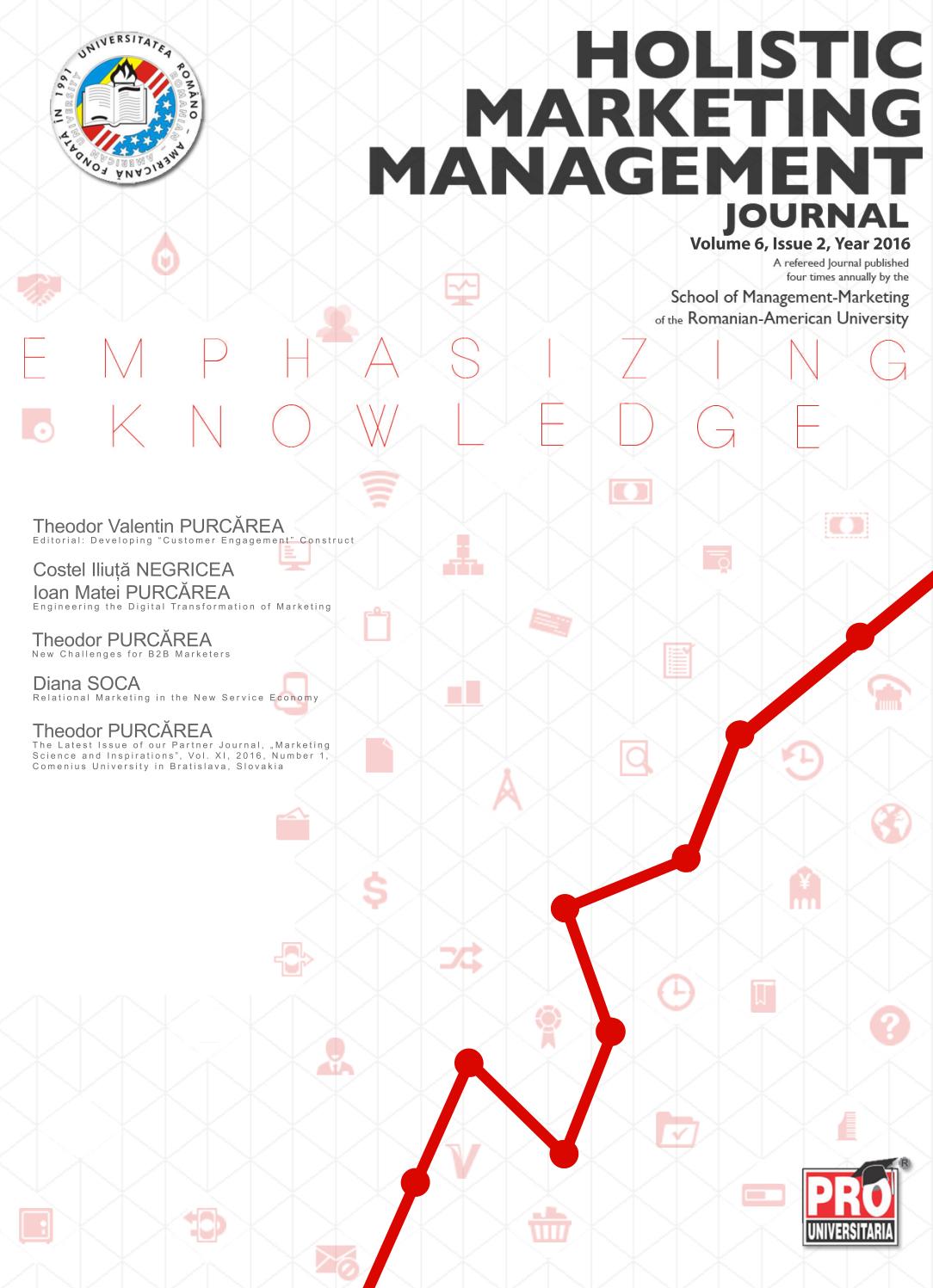 Holistic Marketing Management Volume 6 Issue 2 Year 2016 By Holistic