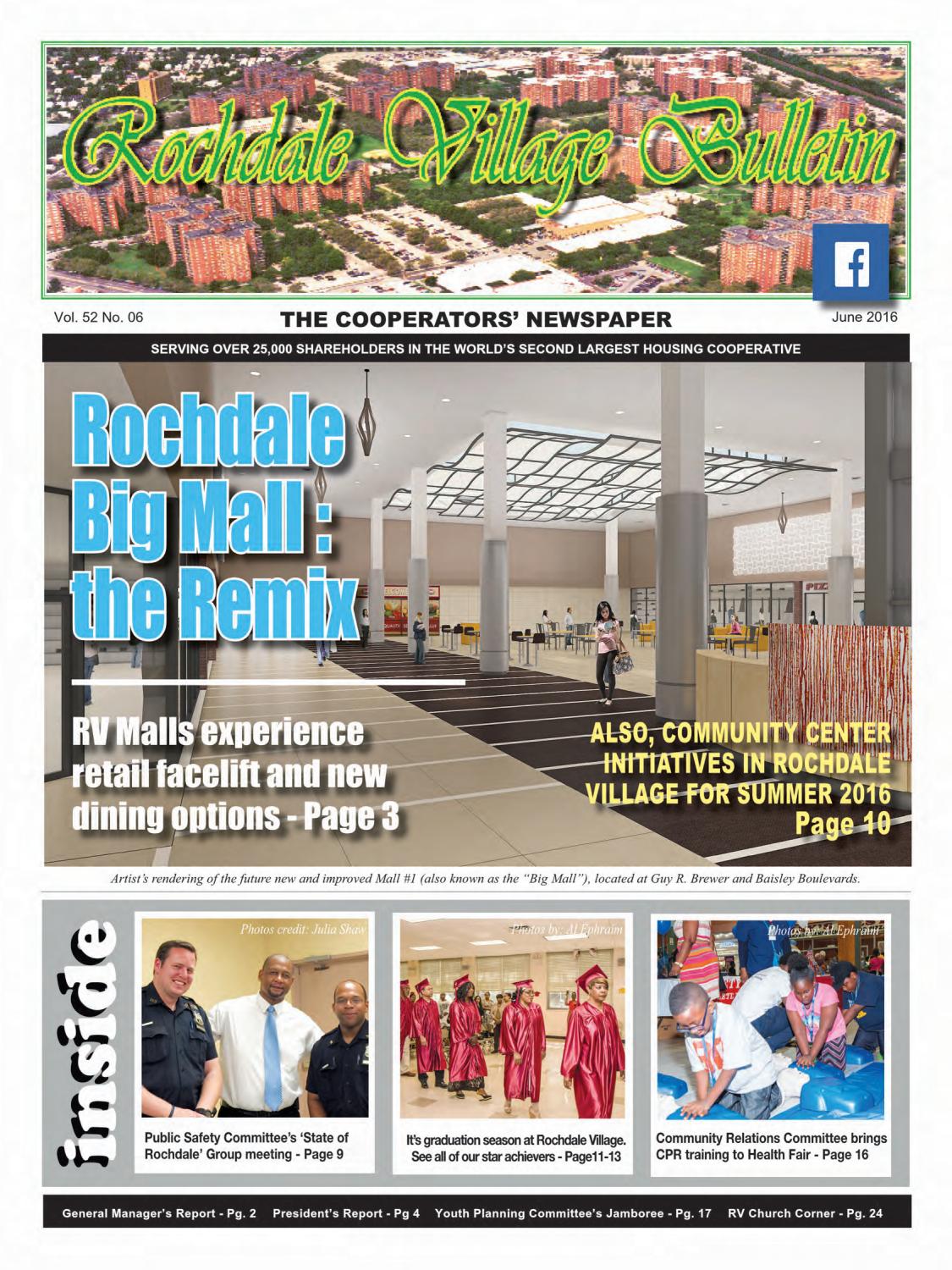 Rochdale Village Bulletin June 2016 Edition by Rochdale Village, Inc