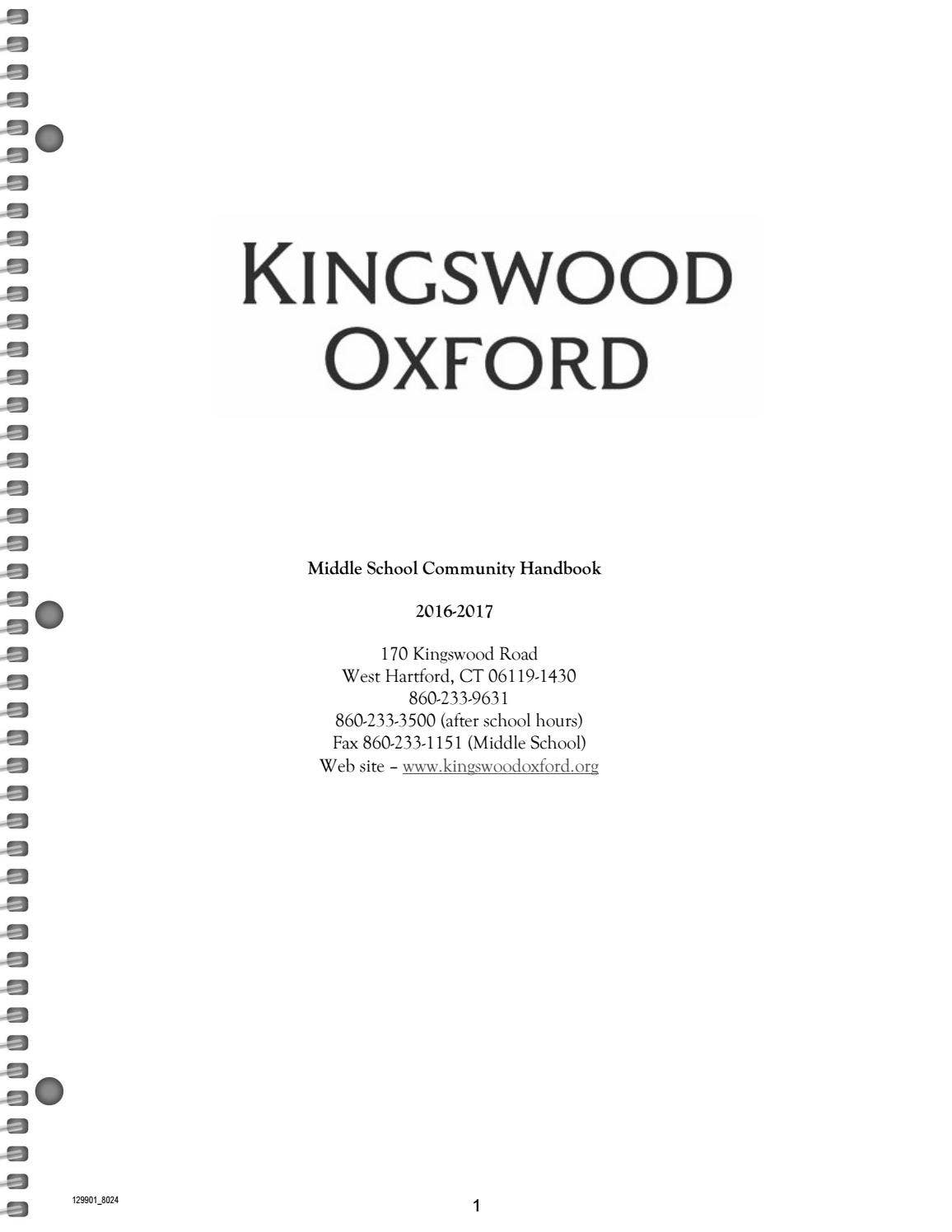 Middle School Handbook by Kingswood Oxford School - Issuu