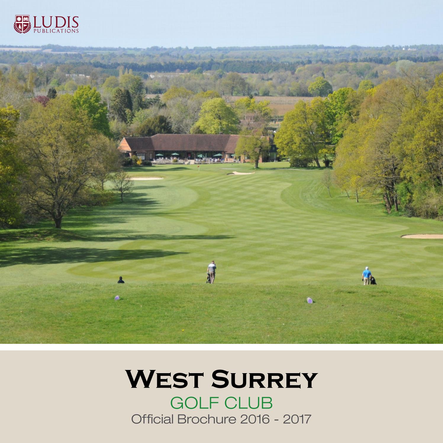 West Surrey Golf Club 2016 2017 Official Brochure by Ludis Issuu