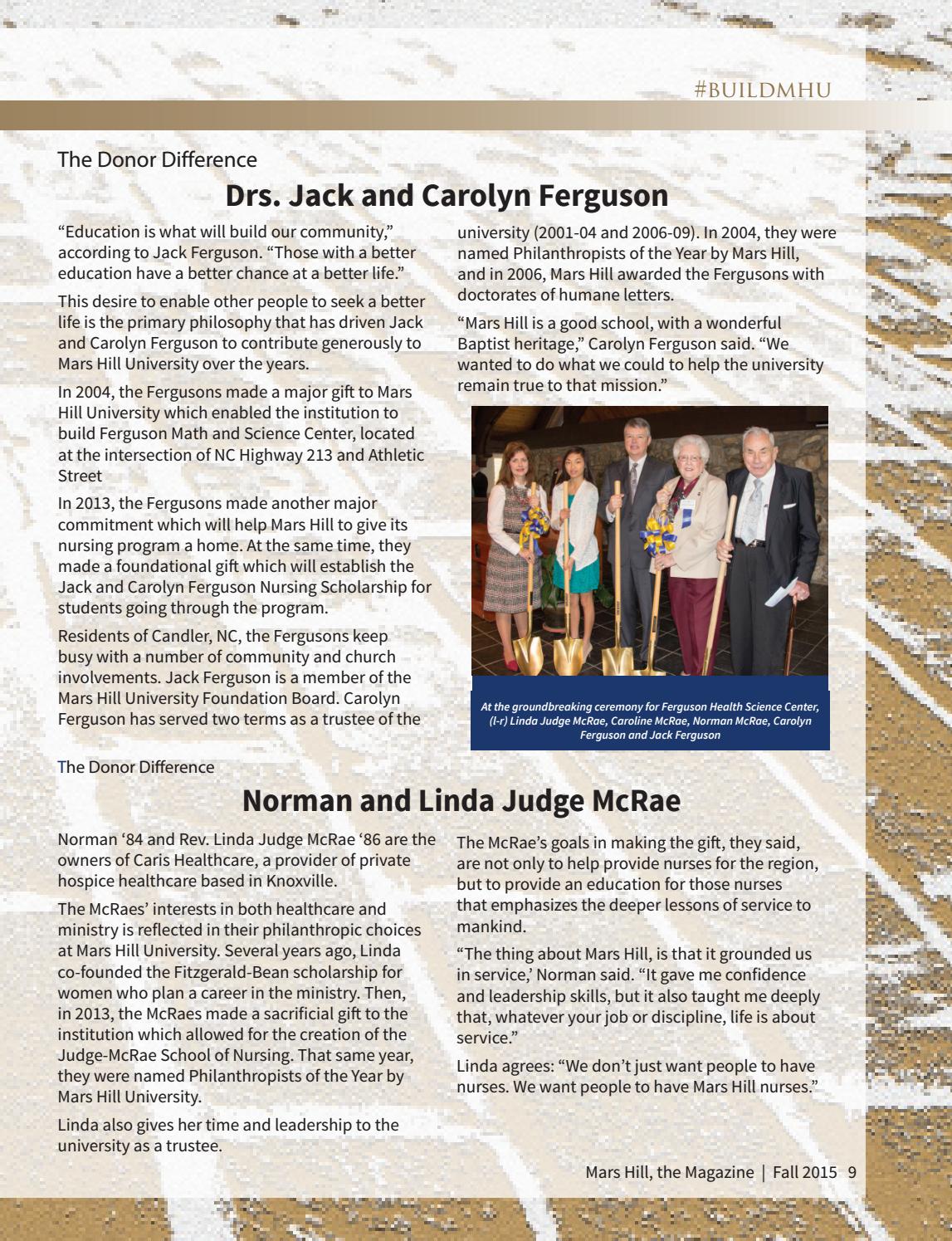 Mars Hill The Magazine Of Mars Hill University Fall 2015 By Mars