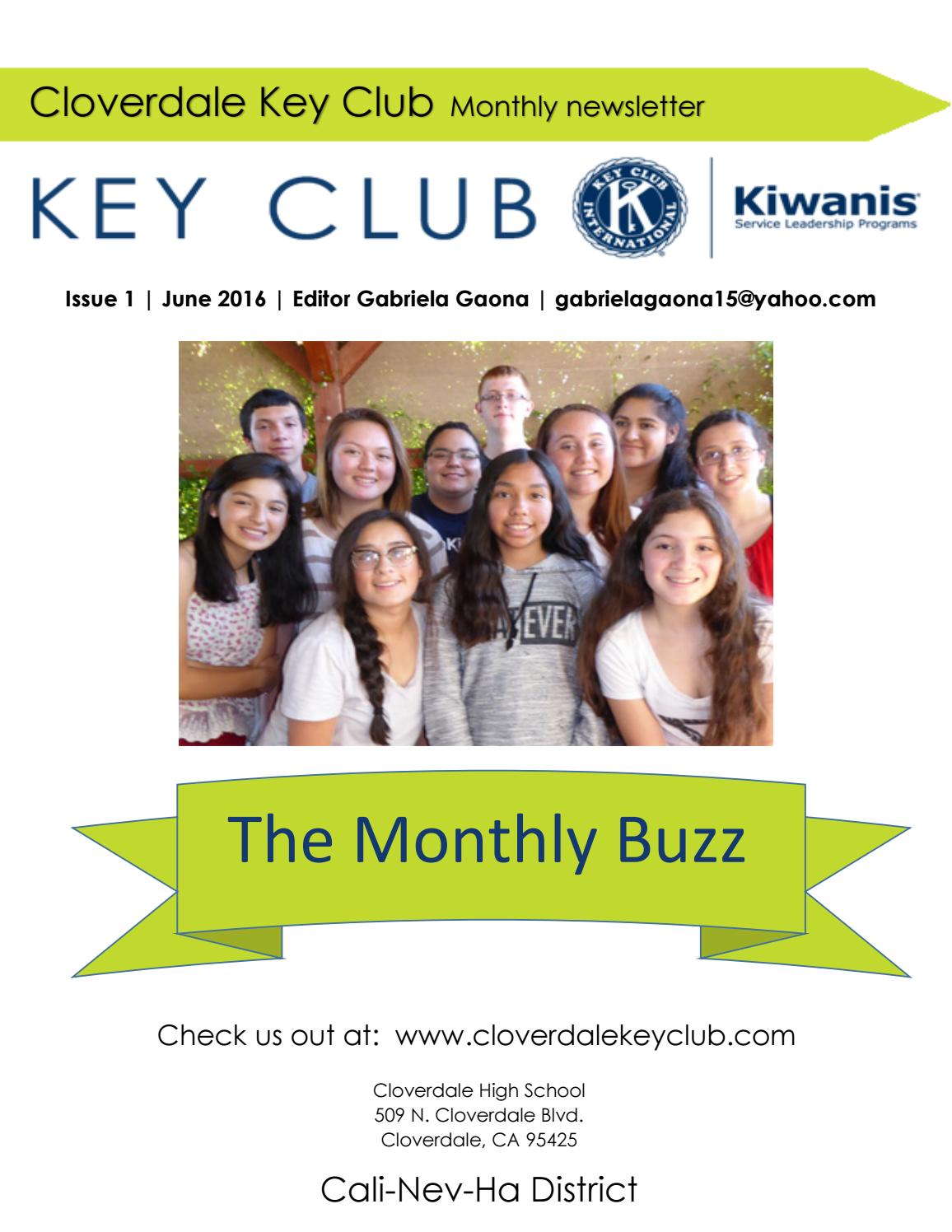 Cloverdale key club june 2016 newsletter by Sue Cummins Issuu