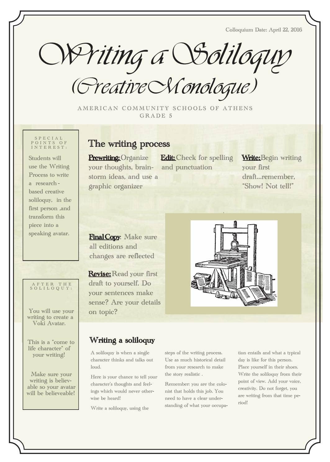 ACS Colloquium 2016: "Writing & Soliloquy" by ACS Athens - Issuu