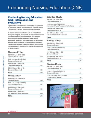 27th 国际 Nursing Research Congress 第 14 页