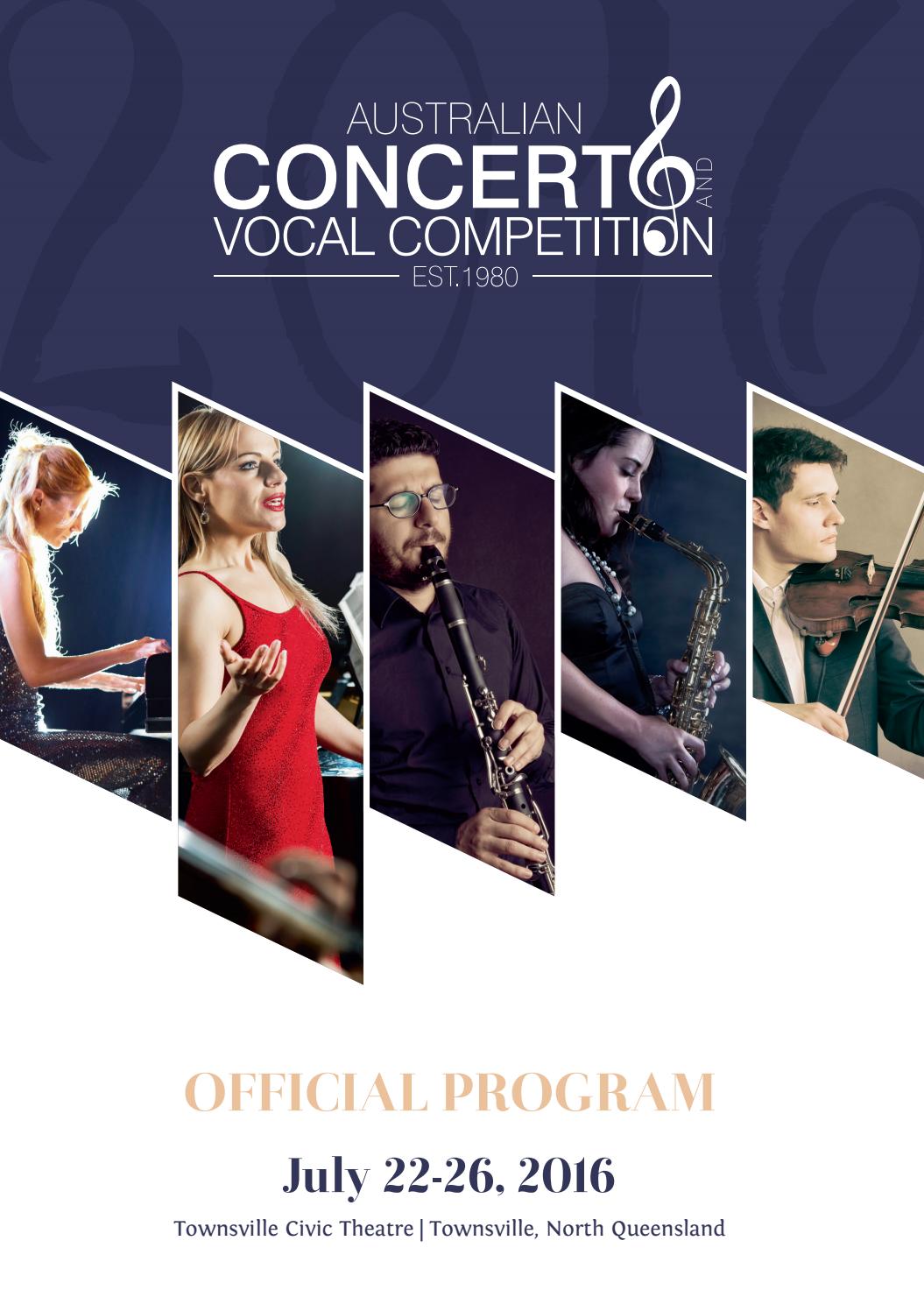 Australian Concerto & Vocal Competition 2016 Official Program by