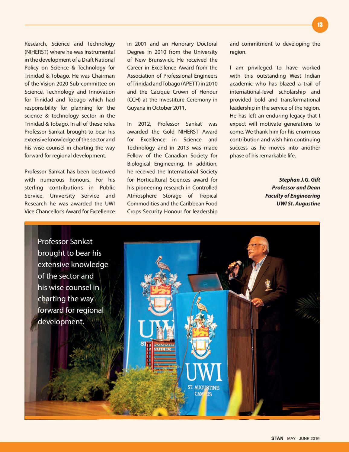 Uwi Stan Perspectives May June 2016 By Uwi St Augustine Issuu