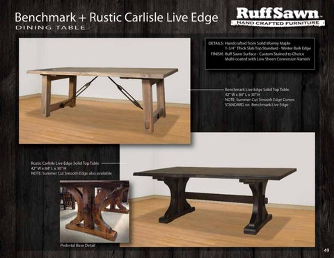 E & G Amish Furniture 2016 Ruffsawn 桌 目录 / Tables / 第 13 页