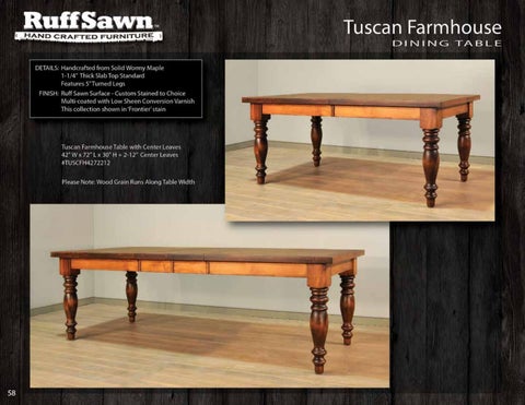 E & G Amish Furniture 2016 Ruffsawn 桌 目录 / Tables / 第 22 页