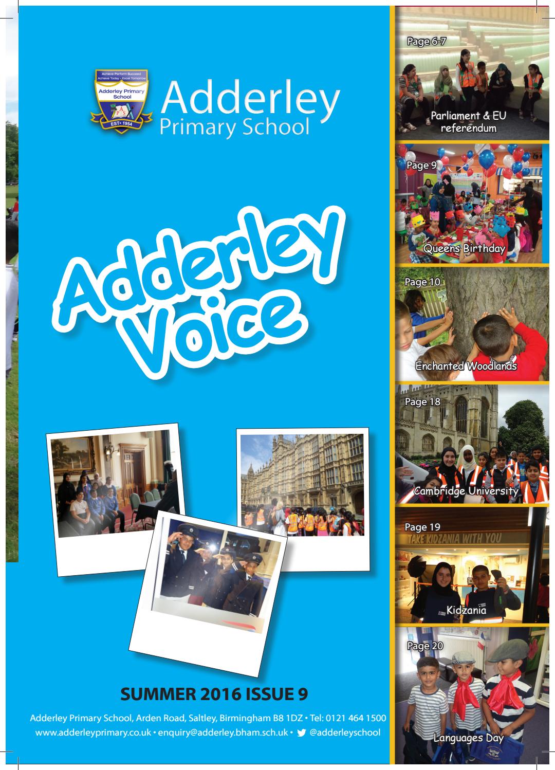Adderley Voice Summer 2016 Issue 9 by Adderley Primary School Issuu
