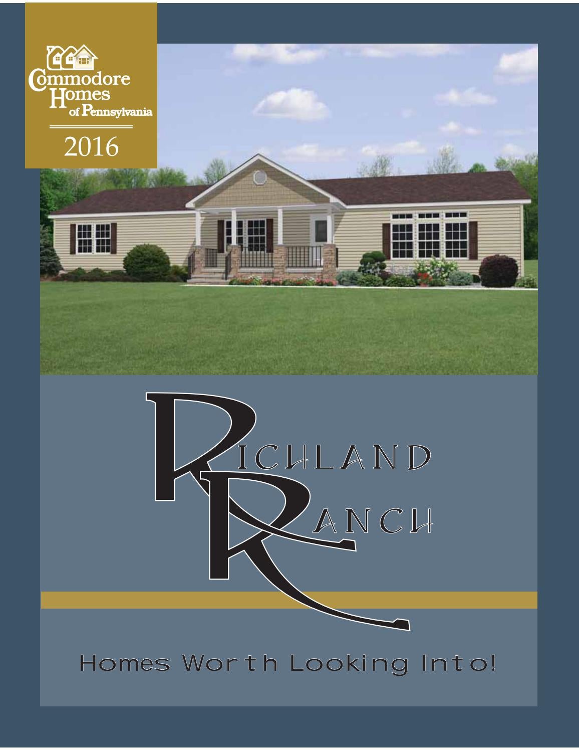 Commodore Homes of Pennsylvania Richland Ranch 2016 by The Commodore Corporation Issuu