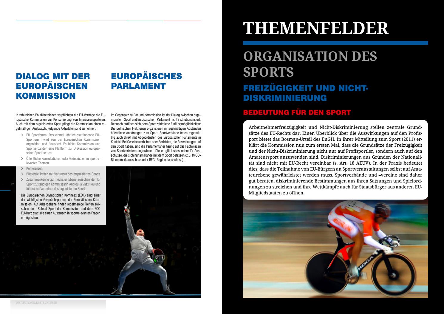 EUROPÄISCHE SPORTPOLITIK Grundlagen, Entwicklungen, Perspektiven by