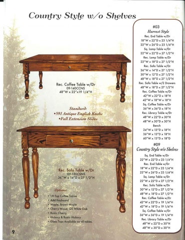 E & G Amish Furniture 2016 Ahery Woodworking 家具目录 / Occasionals / 第 11 页