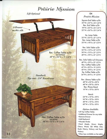 E & G Amish Furniture 2016 Ahery Woodworking 家具目录 / Occasionals / 第 13 页