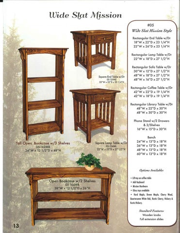 E & G Amish Furniture 2016 Ahery Woodworking 家具目录 / Occasionals / 第 15 页