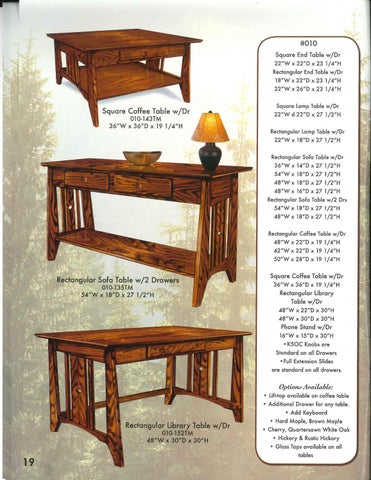 E & G Amish Furniture 2016 Ahery Woodworking 家具目录 / Occasionals / 第 21 页
