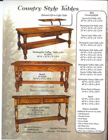 E & G Amish Furniture 2016 Ahery Woodworking 家具目录 / Occasionals / 第 9 页
