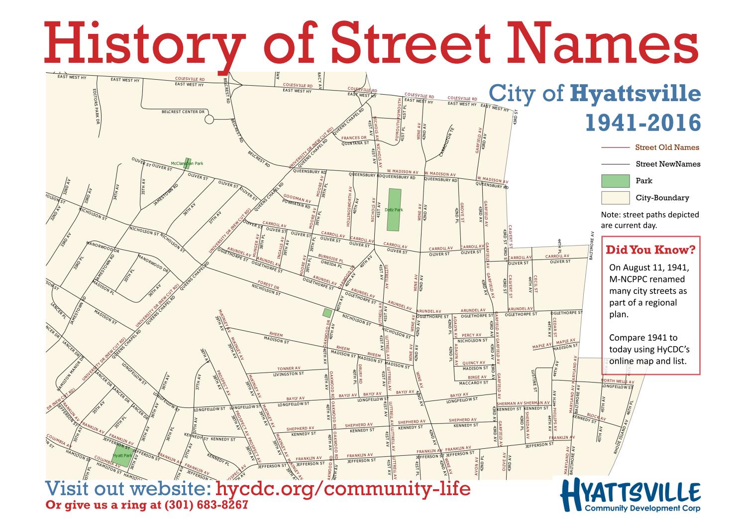 Historic Street Names of Hyattsville by Hyattsville Community