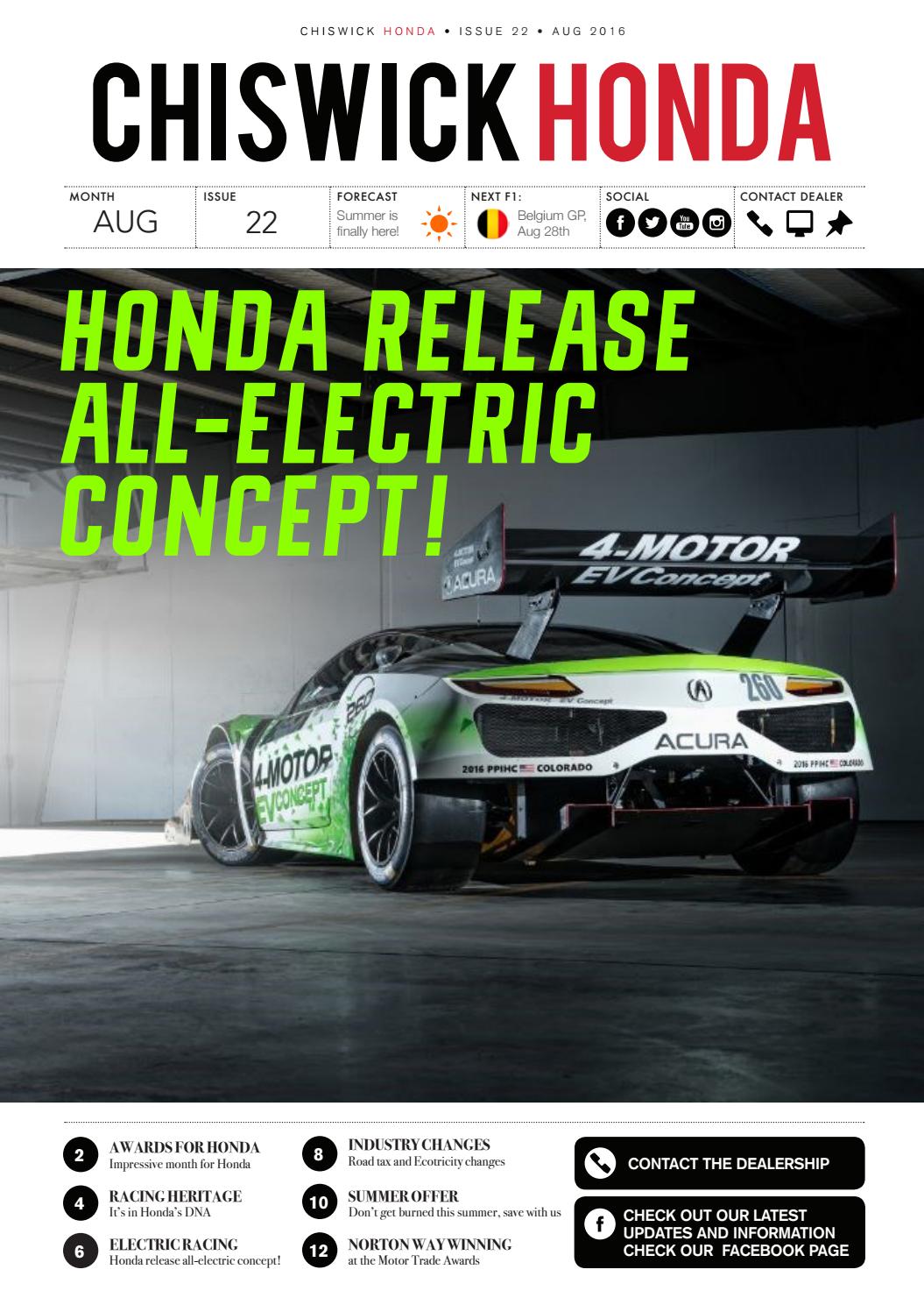 Chiswick Honda Newsletter August 2016 by Norton Way Issuu