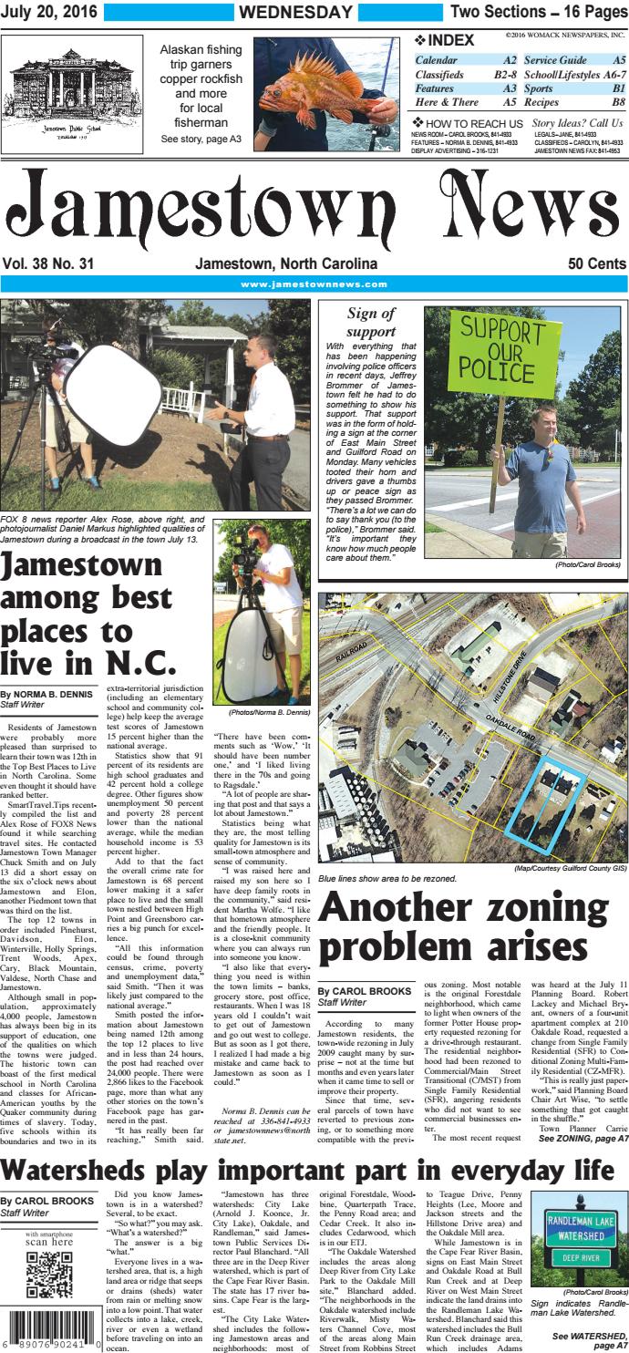 Jamestown news 7 20 16 by Jamestown News Issuu