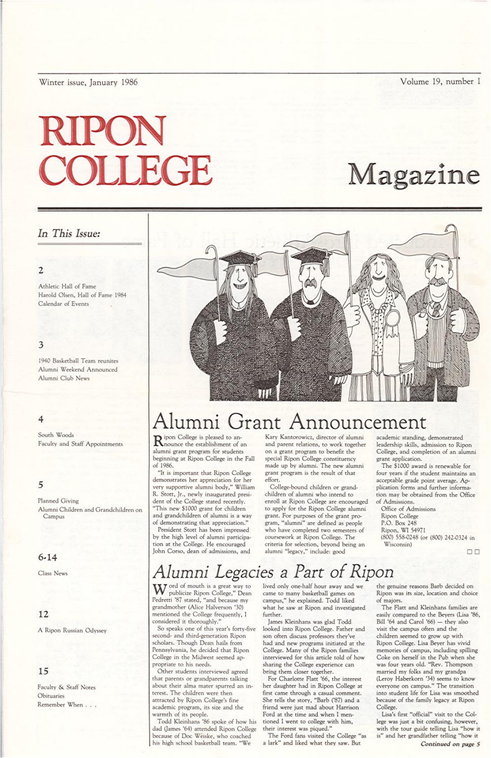 Ripon Magazine Winter 1986 by Ripon College Issuu