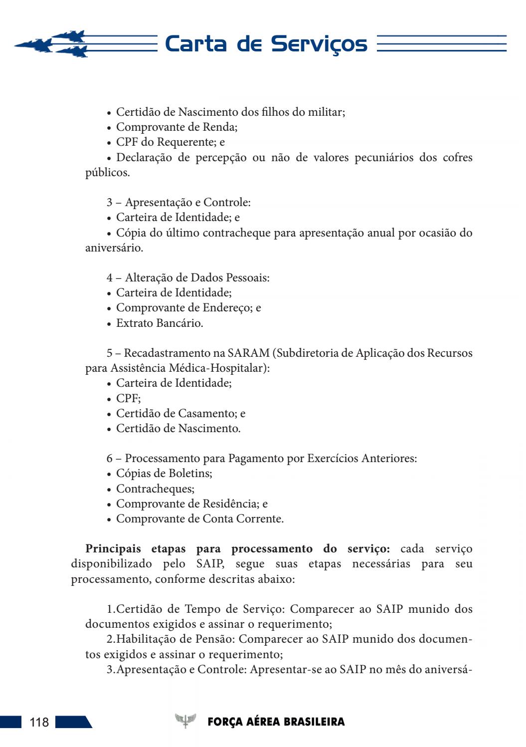 CARTA DE SERVIÇOS AO CIDADÃO by Força Aérea Brasileira - Issuu
