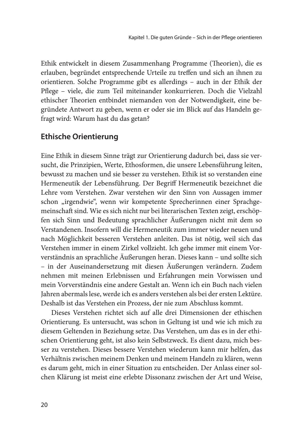 Ethische Orientierung in der Pflege by