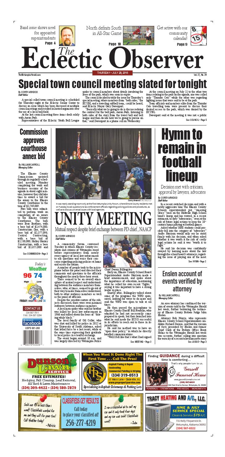 July 28, 2016 Eclectic Observer by Tallapoosa Publishers Issuu