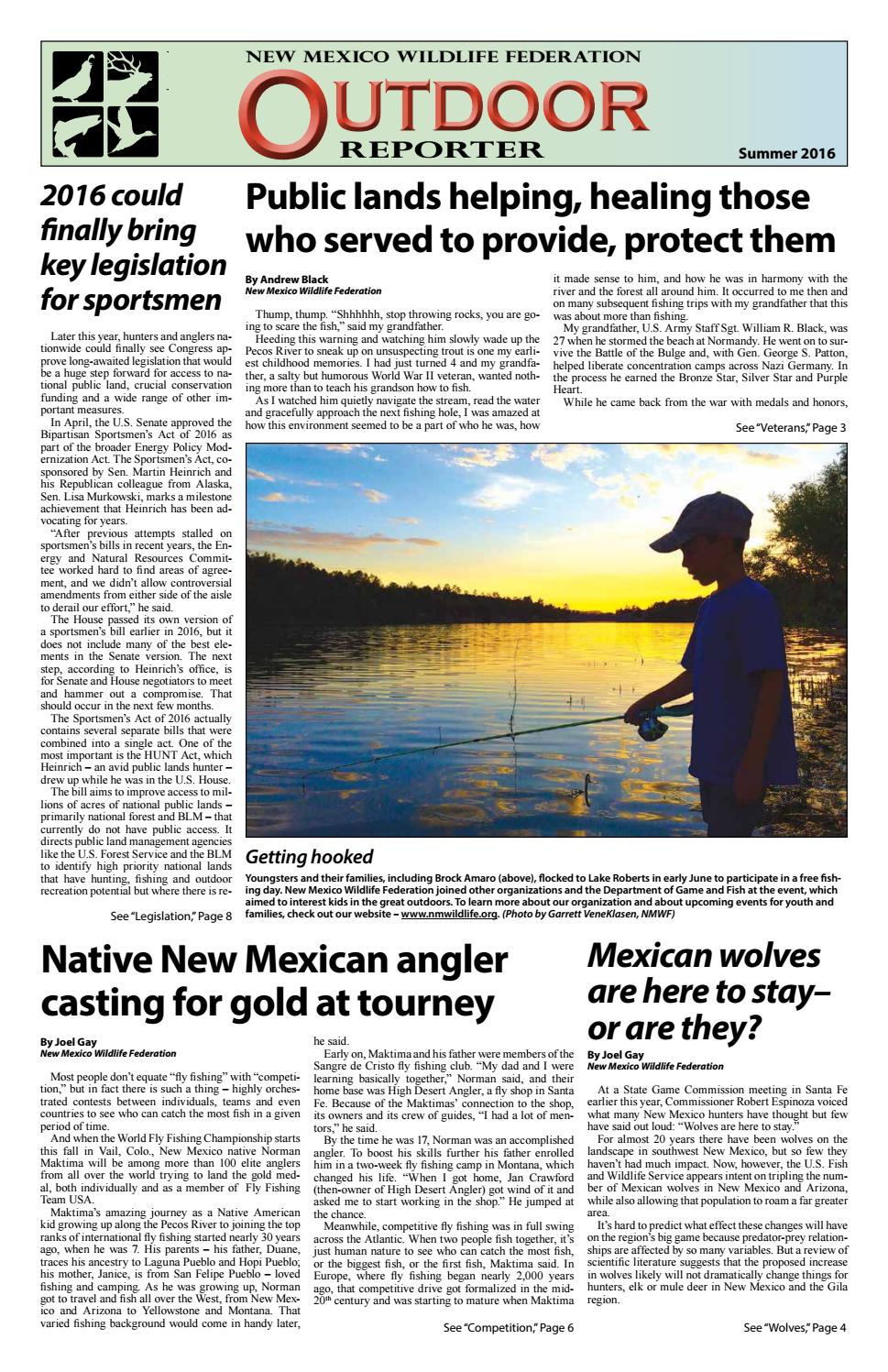 Outdoor Reporter - Summer 2016 by New Mexico Wildlife Federation - Issuu
