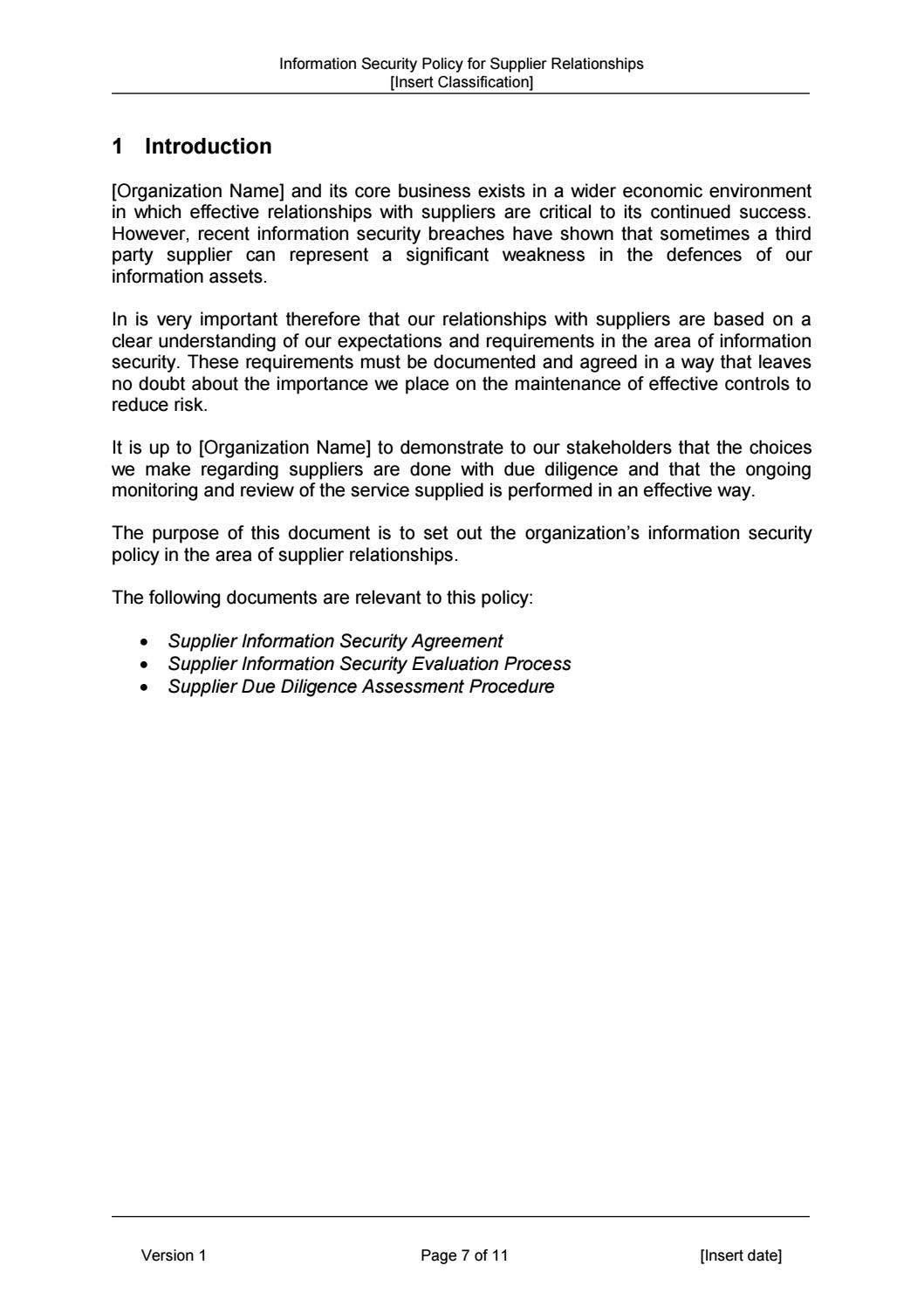 Isms doc a15 1 information security policy for supplier relationships ...