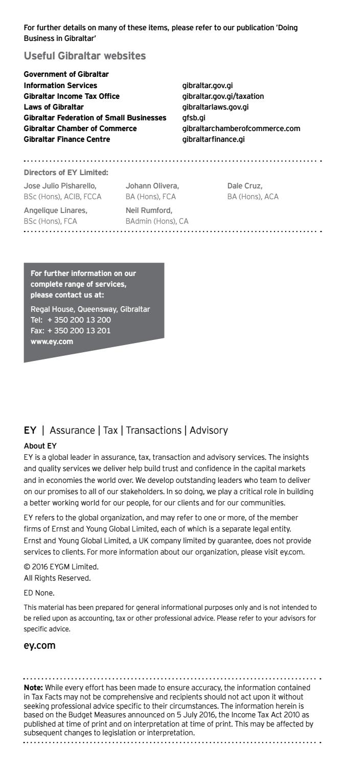 EY Gibraltar Tax Facts 2016 2017 by Gibraltar Finance Issuu