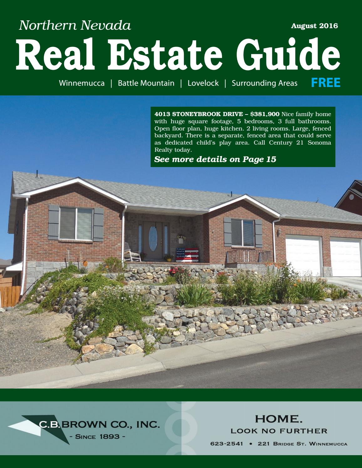Northern Nevada Real Estate Guide August 2016 by