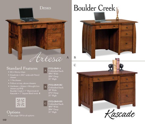 E & G Amish Furniture 2016 Forks Valley Woodworking 书桌 目录 / Desks / 第 10 页