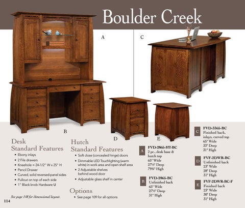 E & G Amish Furniture 2016 Forks Valley Woodworking 书桌 目录 / Desks / 第 12 页