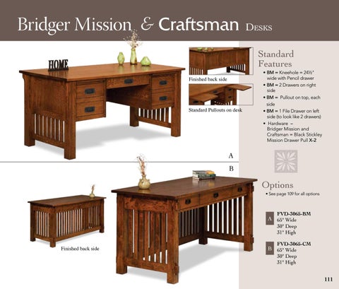 E & G Amish Furniture 2016 Forks Valley Woodworking 书桌 目录 / Desks / 第 9 页