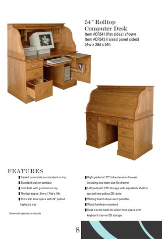 E & G Amish Furniture 2016 E&I Woodworking Rolltop 书桌 目录 / Rolltops / 第 10 页