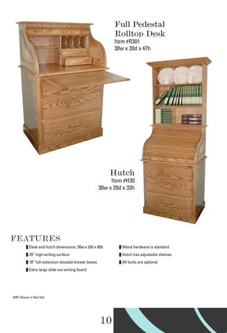 E & G Amish Furniture 2016 E&I Woodworking Rolltop 书桌 目录 / Rolltops / 第 12 页