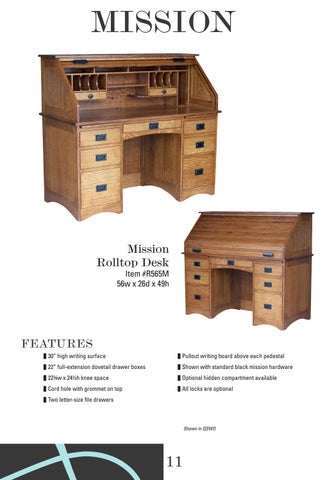 E & G Amish Furniture 2016 E&I Woodworking Rolltop 书桌 目录 / Rolltops / 第 13 页