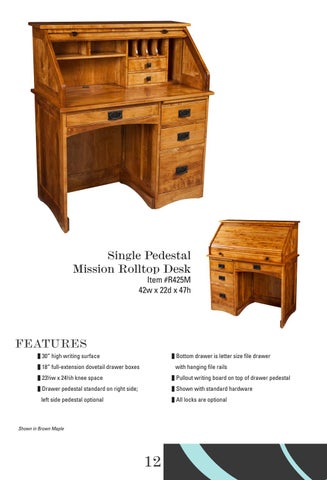 E & G Amish Furniture 2016 E&I Woodworking Rolltop 书桌 目录 / Rolltops / 第 14 页