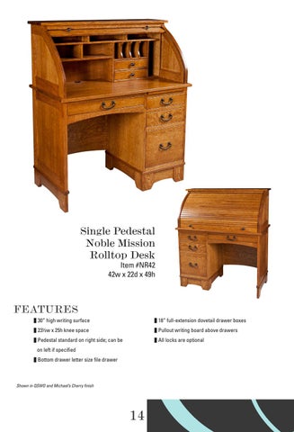 E & G Amish Furniture 2016 E&I Woodworking Rolltop 书桌 目录 / Rolltops / 第 16 页