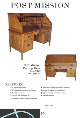 E & G Amish Furniture 2016 E&I Woodworking Rolltop 书桌 目录 / Rolltops / 第 17 页