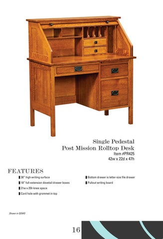 E & G Amish Furniture 2016 E&I Woodworking Rolltop 书桌 目录 / Rolltops / 第 18 页