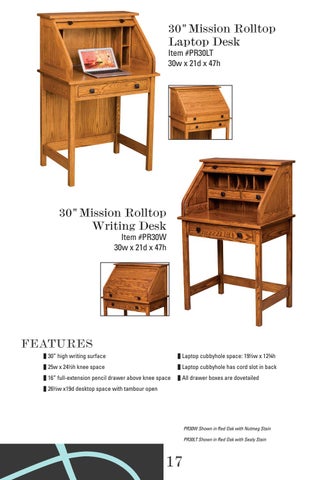 E & G Amish Furniture 2016 E&I Woodworking Rolltop 书桌 目录 / Rolltops / 第 19 页