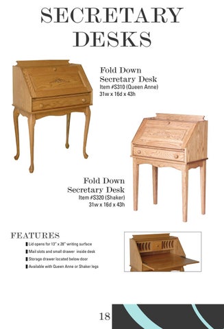 E & G Amish Furniture 2016 E&I Woodworking Rolltop 书桌 目录 / Rolltops / 第 20 页