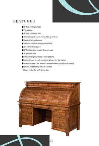 E & G Amish Furniture 2016 E&I Woodworking Rolltop 书桌 目录 / Rolltops / 第 7 页