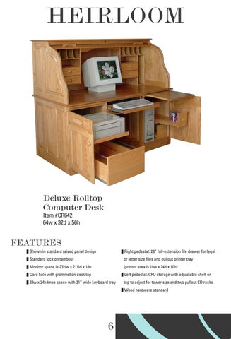 E & G Amish Furniture 2016 E&I Woodworking Rolltop 书桌 目录 / Rolltops / 第 8 页
