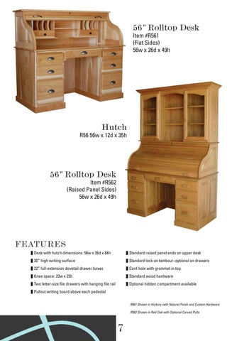 E & G Amish Furniture 2016 E&I Woodworking Rolltop 书桌 目录 / Rolltops / 第 9 页