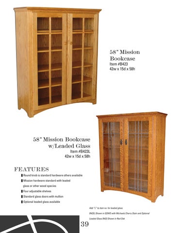 E & G Amish Furniture 2016 E&I Woodworking 书柜 目录 / Bookcases / 第 6 页
